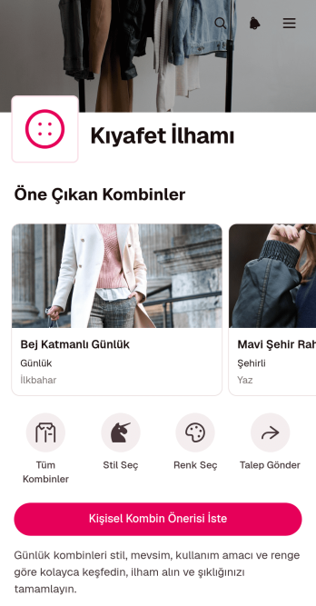 Kombin İlham Uygulama Șablonu