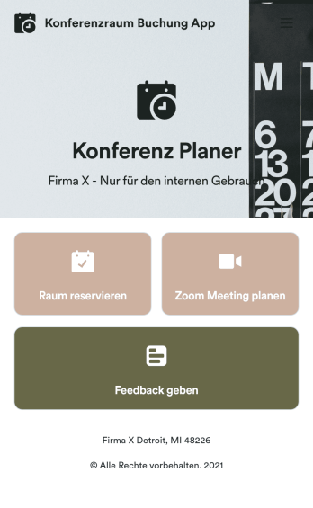 Konferenzraum Buchung App