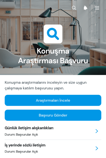 Konuşma Araştırması Başvuru Uygulama Șablonu