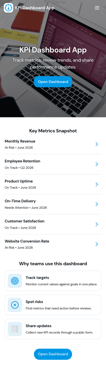 Kpi Dashboard App Template