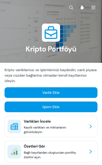Kripto Para Portföyü Uygulama Șablonu