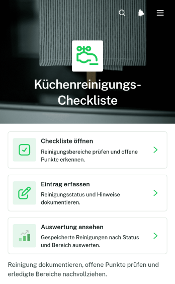 Küchenreinigungs-Checklisten-App