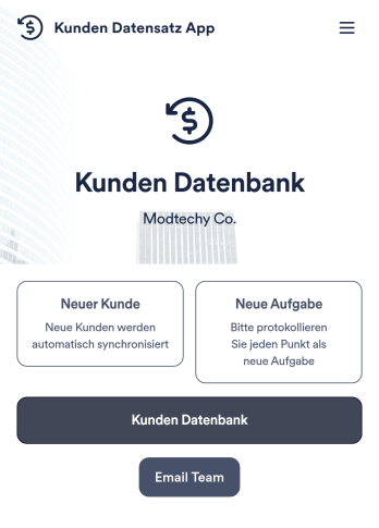 Kunden Datensatz App