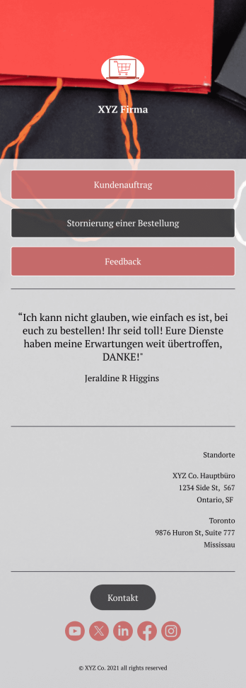 Kundenauftrag App Template