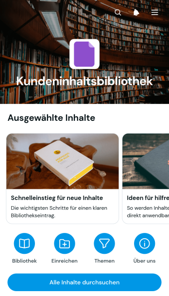 Kundeninhaltsbibliothek-App