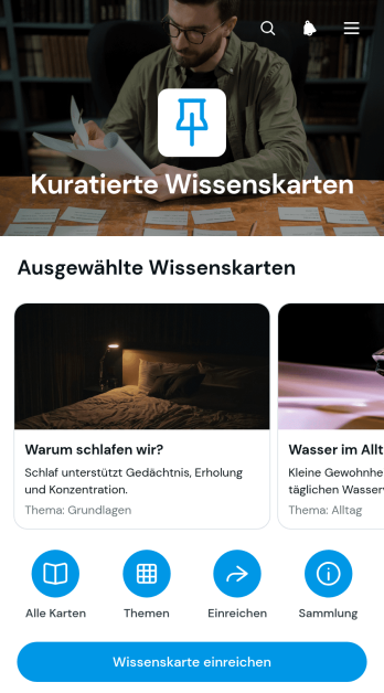 Kuratierte Wissenskarten-App