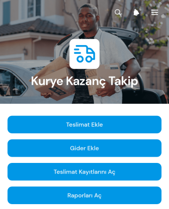 Kurye Kazanç Takip Uygulama Șablonu