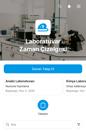 Laboratuvar Takvim Uygulama Șablonu