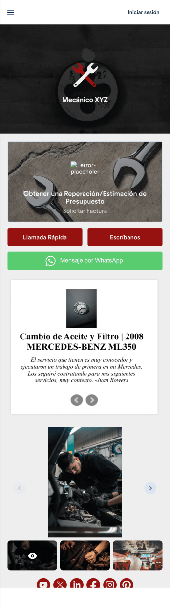 Labores Mecánicas App Template