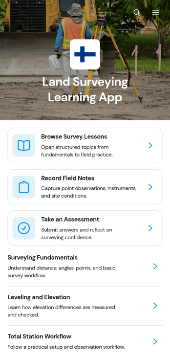 Land Surveying Learning App Template