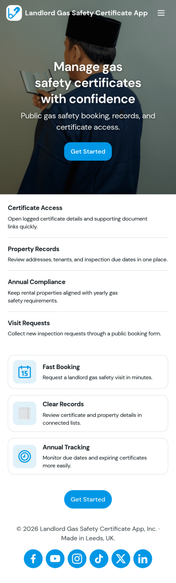 Landlord Gas Safety Certificate App Template