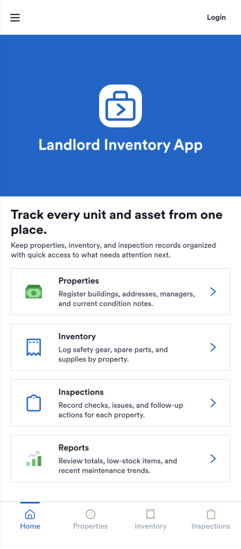 Landlord Inventory App Template