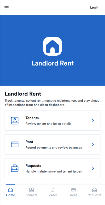 Landlord Rent App Template