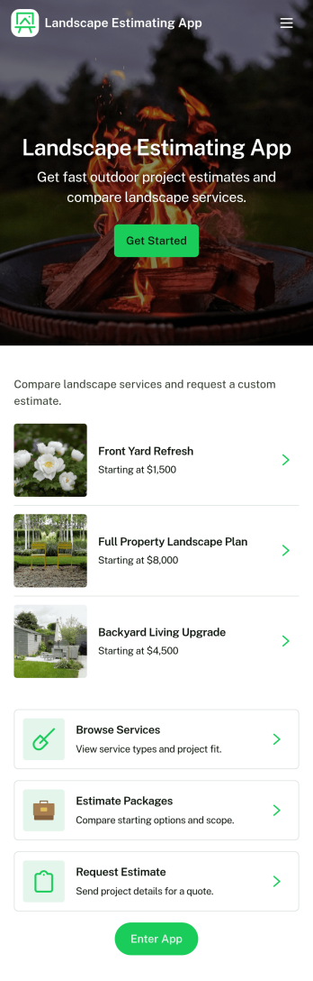 Landscape Estimating App Template
