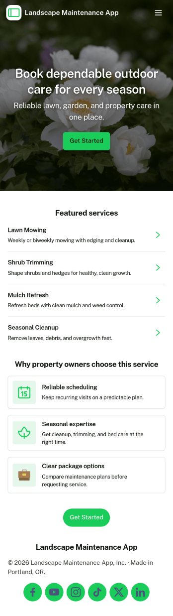 Landscape Maintenance App Template