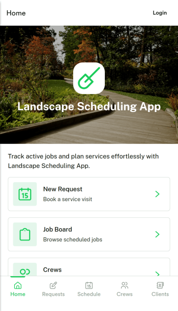 Landscape Scheduling App Template