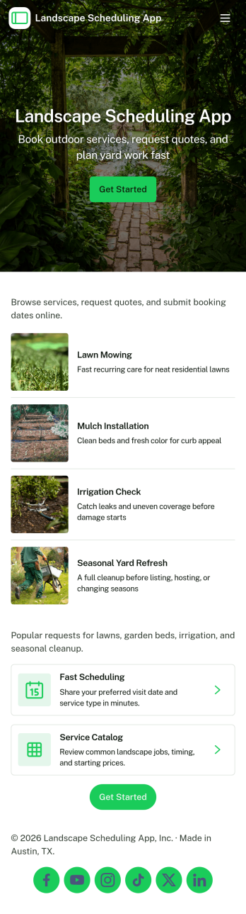 Landscape Scheduling App Template