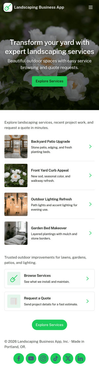 Landscaping Business App Template
