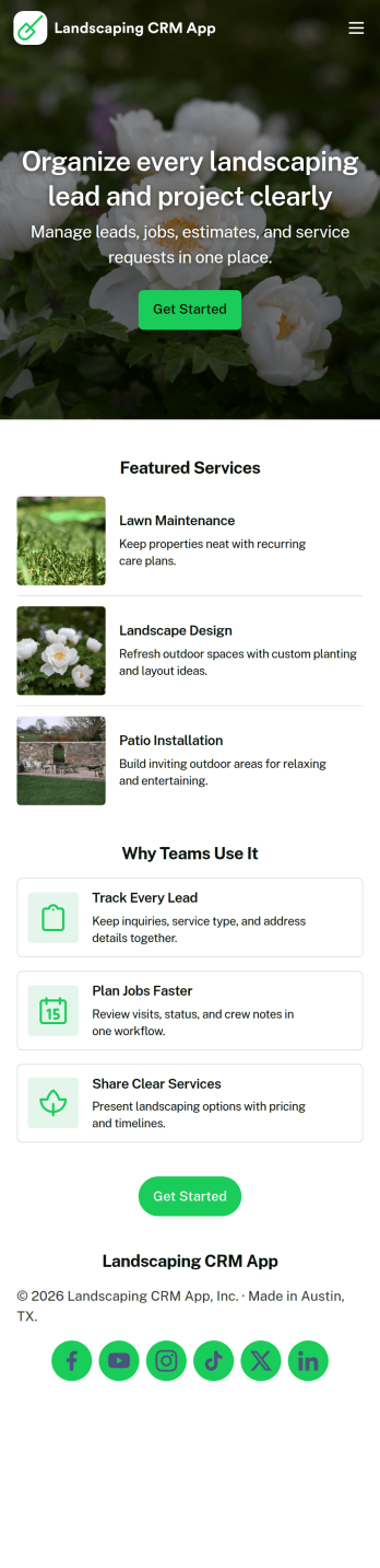 Landscaping CRM App Template