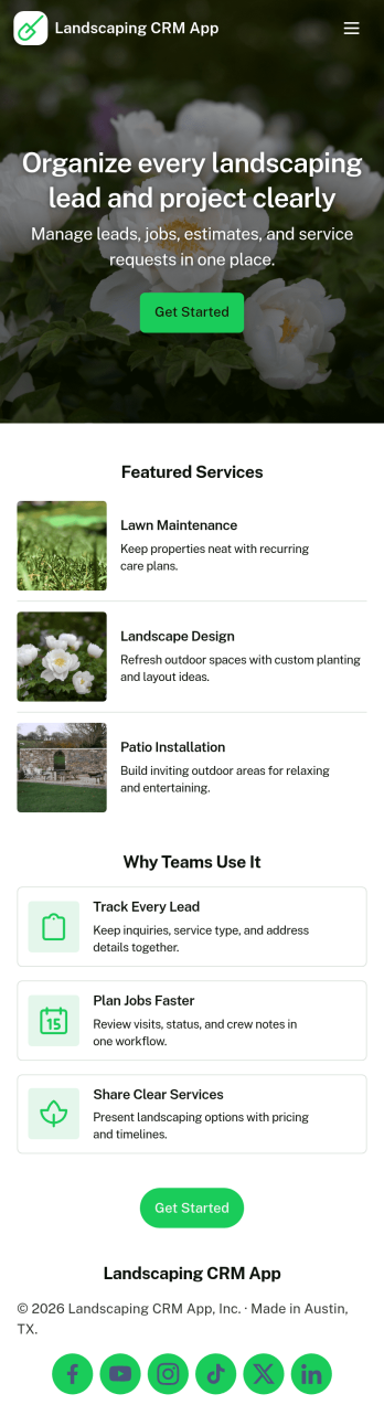 Landscaping CRM App Template