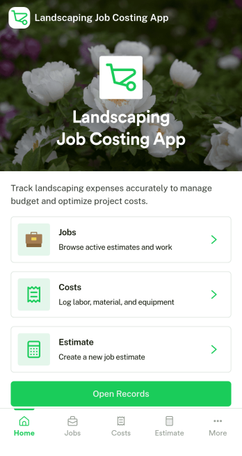 Landscaping Job Costing App Template