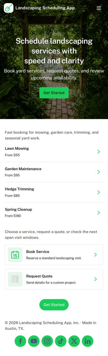Landscaping Scheduling App Template