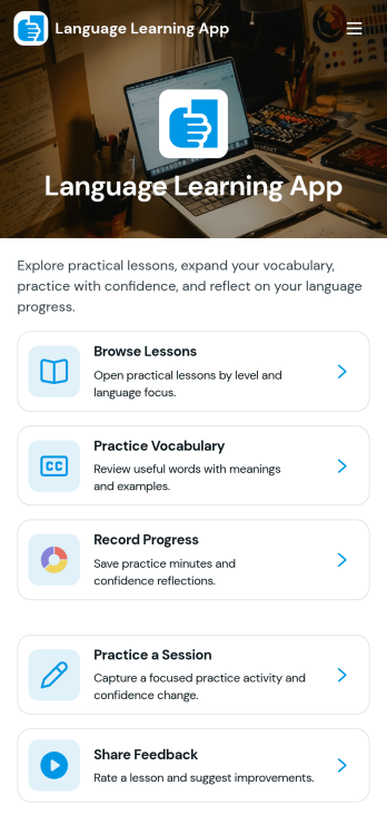 Language Learning App Template