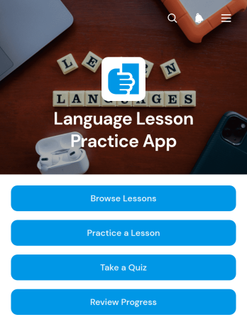 Language Lesson Practice App Template