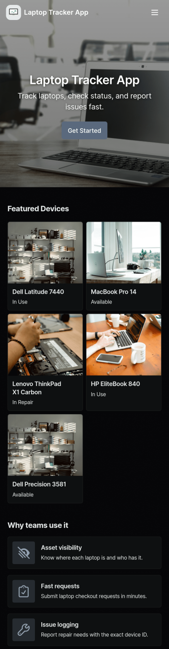 Laptop Tracker App Template