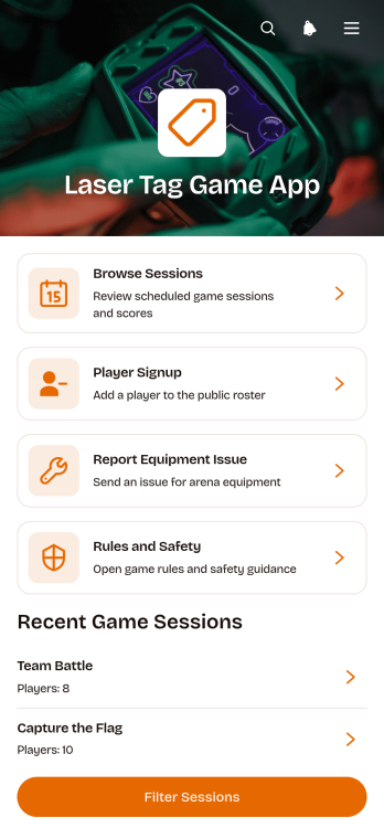 Laser Tag Game App Template