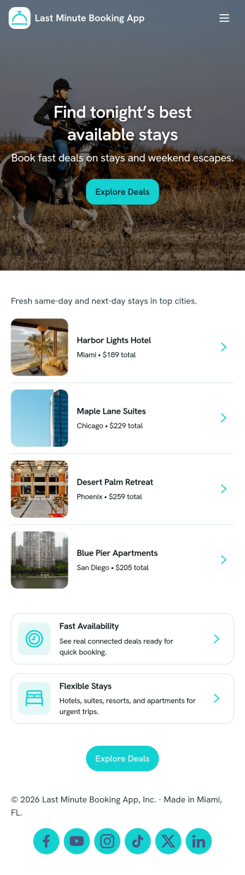 Last Minute Booking App Template