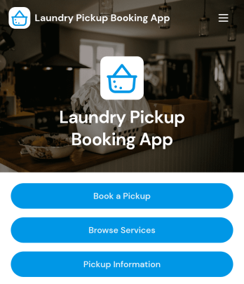 Laundry Pickup Booking App Template