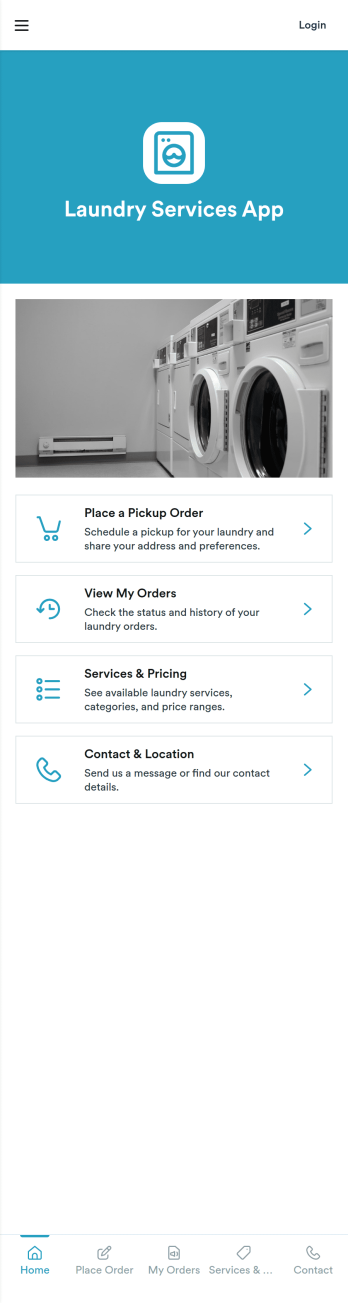 Laundry Services App Template