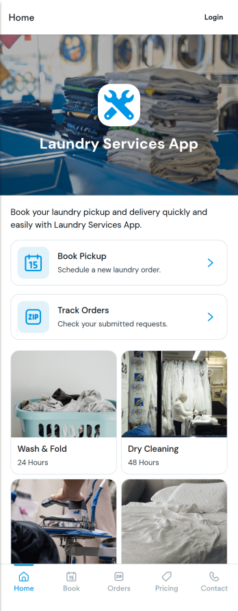 Laundry Services App Template