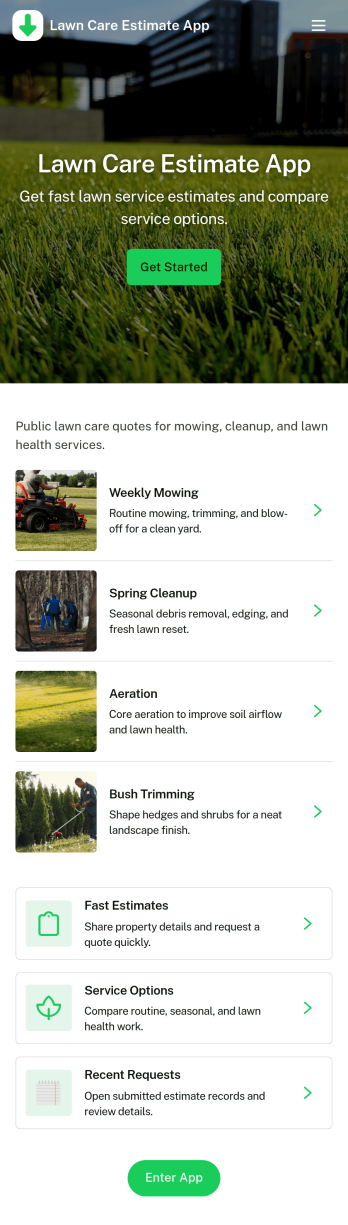 Lawn Care Estimate App Template