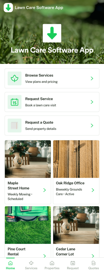 Lawn Care Software App Template