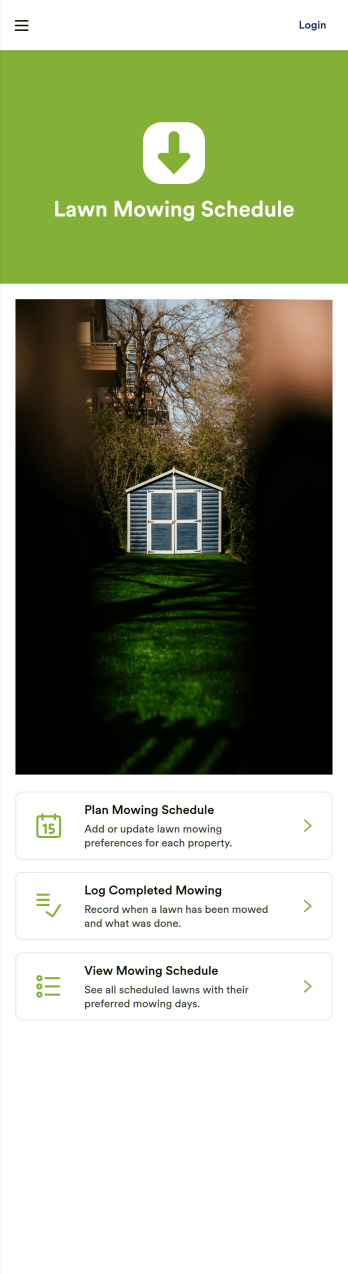 Lawn Mowing Schedule App Template