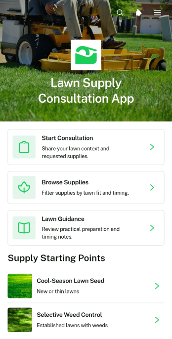 Lawn Supply Consultation App Template