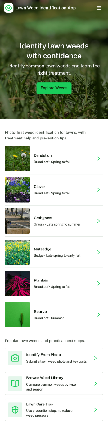 Lawn Weed Identification App Template