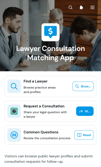 Lawyer Consultation Matching App Template