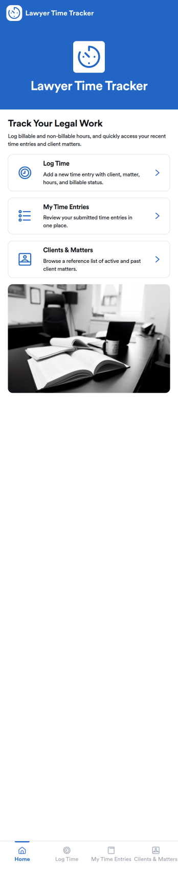 Lawyer Time Tracking App Template