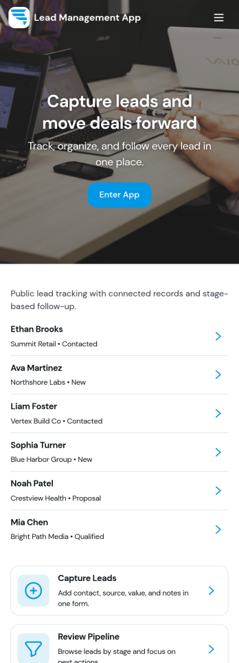 Lead Management App Template