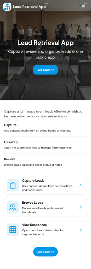 Lead Retrieval App Template