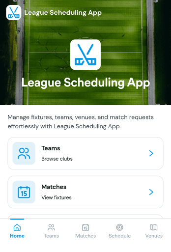 League Scheduling App Template