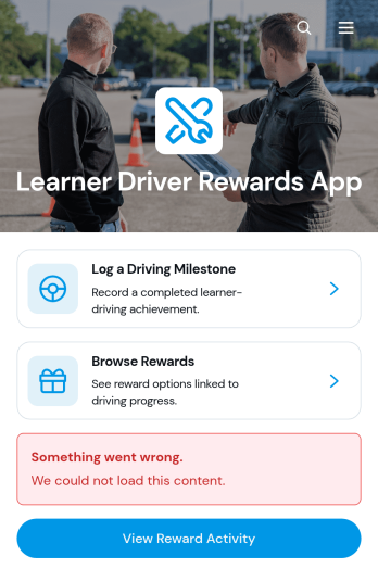 Learner Driver Rewards App Template