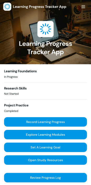 Learning Progress Tracker App Template