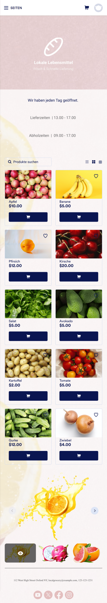Lebensmittel Lieferapp Template
