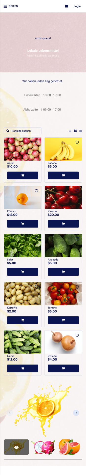 Lebensmittel Lieferapp Template