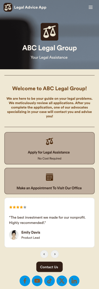 Legal Advice App Template