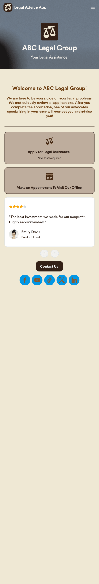 Legal Advice App Template